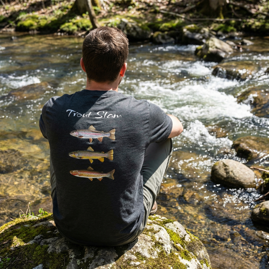 Halieutics Short Sleeve Graphic T-Shirt Trout Slam Rainbow Brown CutThroat