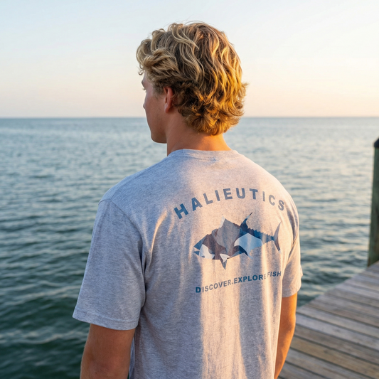 Halieutics Blue Camo Tuna Graphic Fishing T-Shirt – Angler Performance Tee