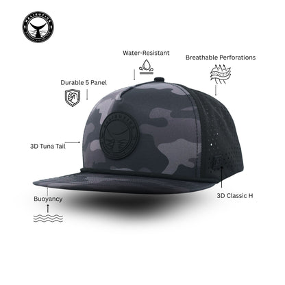 Halieutics Premium Water-Resistant Performance Camo Rope Fishing Hat. Men and Woman