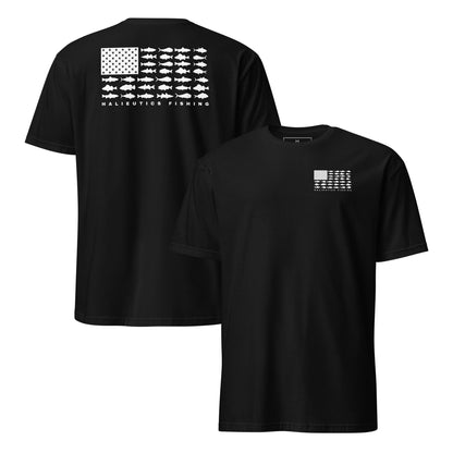 Halieutics Short Sleeve U.S.A Flag Fish Graphic T-Shirt