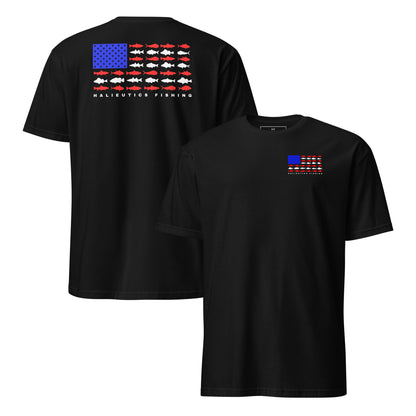 Halieutics Short Sleeve U.S.A Flag Fish Graphic T-Shirt