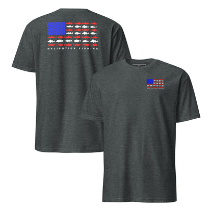 Halieutics Short Sleeve U.S.A Flag Fish Graphic T-Shirt
