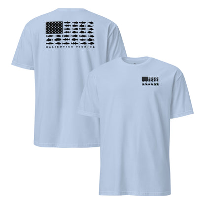 Halieutics Short Sleeve U.S.A Flag Fish Graphic T-Shirt