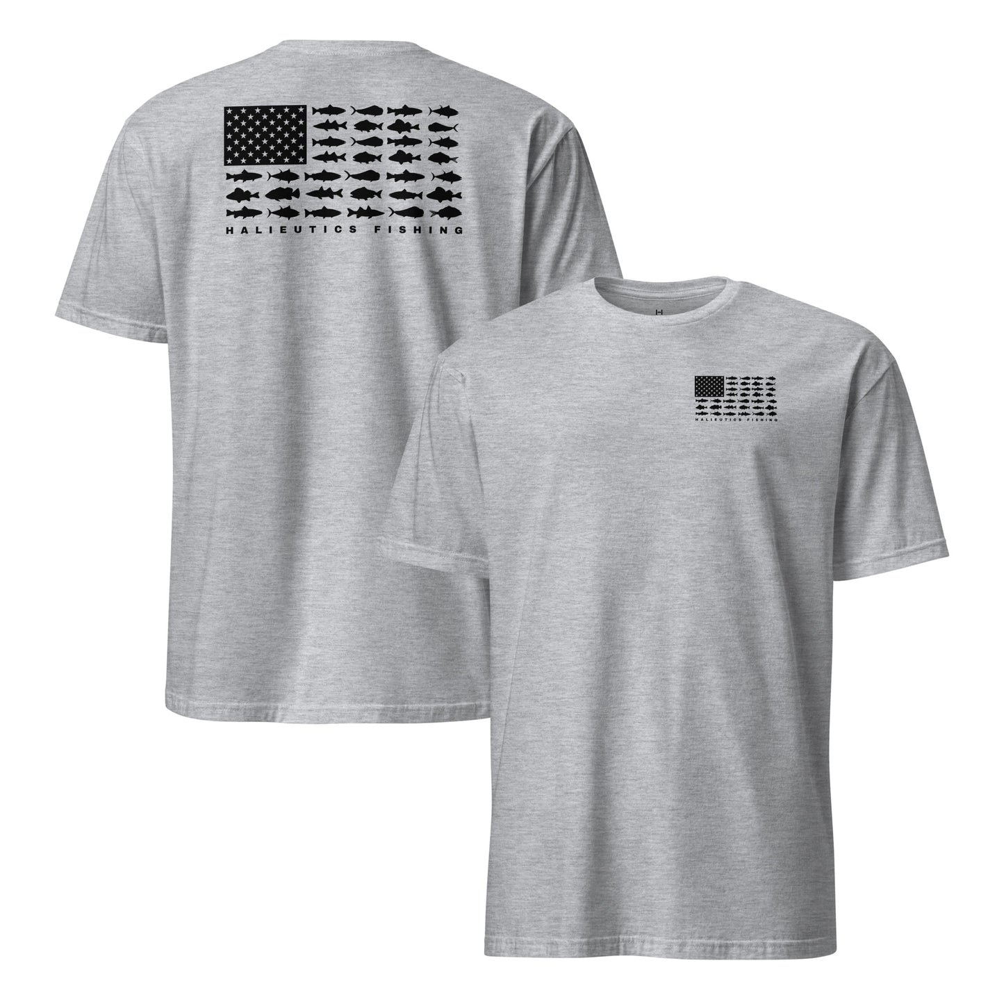Halieutics Short Sleeve U.S.A Flag Fish Graphic T-Shirt